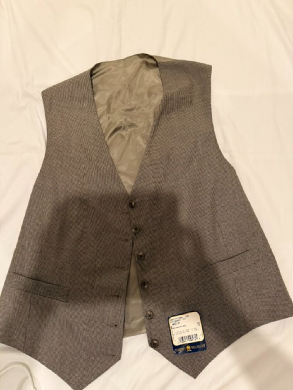 NWT Vintage Tommy Hilfiger Suit Vest Wool Plaid Waistcoat Size 46